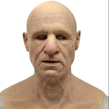 Realistic Old Man Mask Halloween Mask Scary Latex Old Man Grandpa Mask Halloween Wrinkle Face Mask