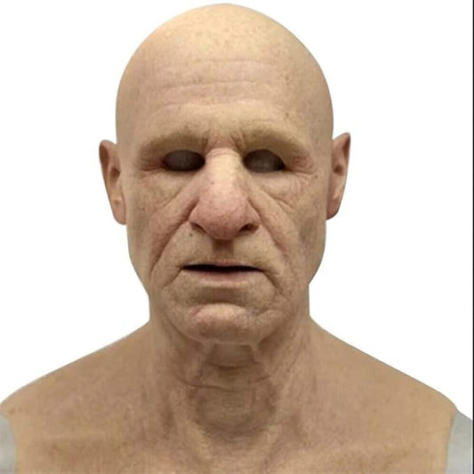 Realistic Old Man Mask Halloween Mask Scary Latex Old Man Grandpa Mask Halloween Wrinkle Face Mask