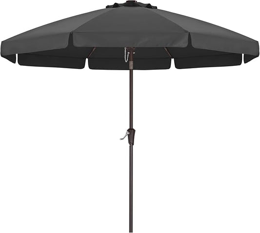 ABCCANOPY Patio Umbrella 9ft, Outdoor Table Umbrella with Push Button Tilt and Crank, 8 Ribs Umbrella for Patio Pool Garden Deck (Dark Gray)