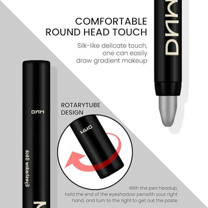 Kaely 2Pcs Cream Eyeshadow Stick Set for Eyes,Dazzling Grey & Silver Shimmer Pen,Eye Brightener Halloween Makeup,sombras para ojos,Smooth Eye Shadow Highlighter Crayon Pencil Waterproof,02+16