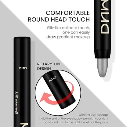Kaely 4Pcs Smokey Eyeshadow Stick Set for Eyes,Pearl white Dazzling grey Pearl black Silver,Eye Brightener Makeup Pen,Waterproof Cream Eye Shadow Highlighter Crayon Pencil,sombras en crema para ojos