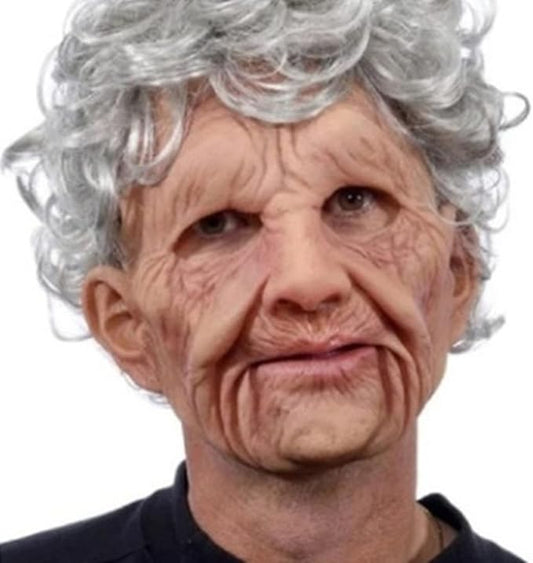 Realistic Old Man Mask Halloween Mask Scary Latex Old Man Grandpa Mask Halloween Wrinkle Face Mask