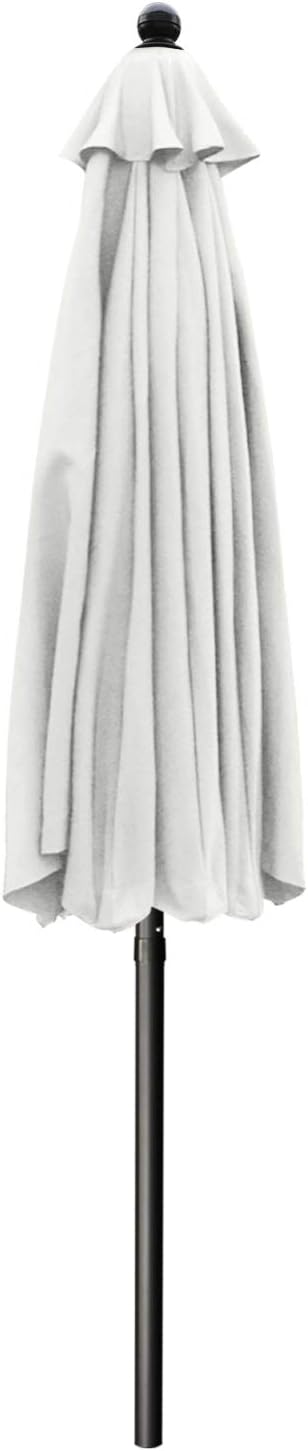 ABCCANOPY Patio Umbrella 9ft, Outdoor Table Umbrella with Push Button Tilt and Crank, 8 Ribs Umbrella for Patio Pool Garden Deck (Light Beige)
