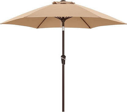 ABCCANOPY 7.5FT OutdoorPatio Umbrella, UV Protection Table Umbrella w/Crank for Easy Set Up, Suitable for Garden, Lawn, Deck & Backyard (Khaki)