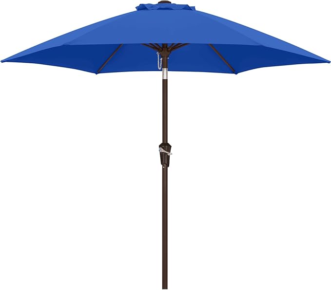 ABCCANOPY 7.5FT OutdoorPatio Umbrella, UV Protection Table Umbrella w/Crank for Easy Set Up, Suitable for Garden, Lawn, Deck & Backyard (Blue)