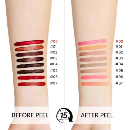 Matte Lip Gloss Stain-Peel Off Lip Liner Tattoo, Delicate Pink Lip Tint，Long Lasting Peel Off Lip Stain, Waterproof Transfer-proof Lip Mask Lip Liner Peel Off Lip Gloss,Stayn Lip Makeup. #00