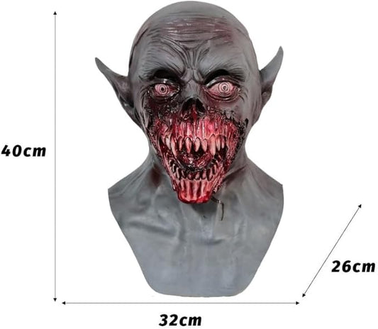 Scary Halloween Mask for Adults - Realistic Vampire Zombie Head Latex Masks Monster Costume Props Horror Cosplay & Party Helmet