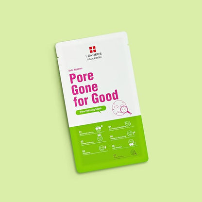 Leaders Insolution Daily Wonders Pore Gone for Good Facial Mask Sheet Pore Minimizing Acne Care Korean Skincare (10 Sheets)