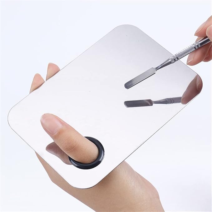 Makeup Mixing Palette,Stainless Steel Foundation Palette Cosmetic Mixing