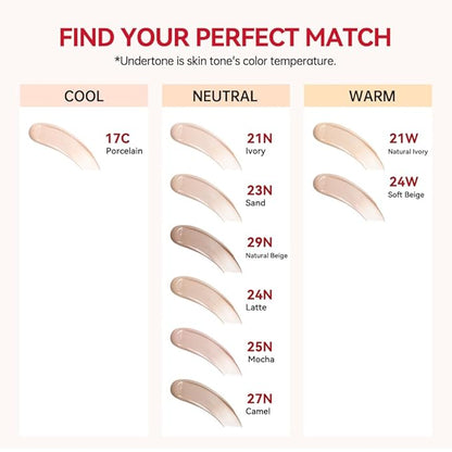 Flawless Glass Skin with Cushion Foundation - Long-lasting, (Sand, ) 18g
