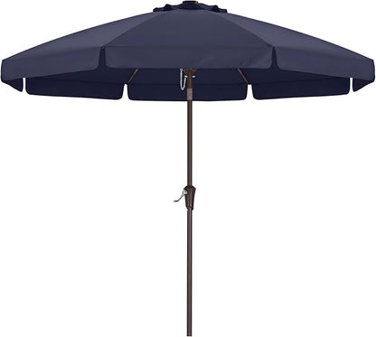 ABCCANOPY Patio Umbrella 9ft, Outdoor Table Umbrella with Push Button Tilt and Crank, 8 Ribs Umbrella for Patio Pool Garden Deck (Navy Blue)