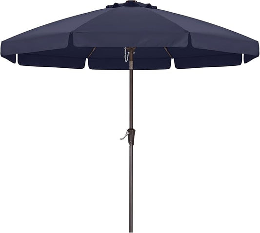 ABCCANOPY Patio Umbrella 9ft, Outdoor Table Umbrella with Push Button Tilt and Crank, 8 Ribs Umbrella for Patio Pool Garden Deck (Navy Blue)