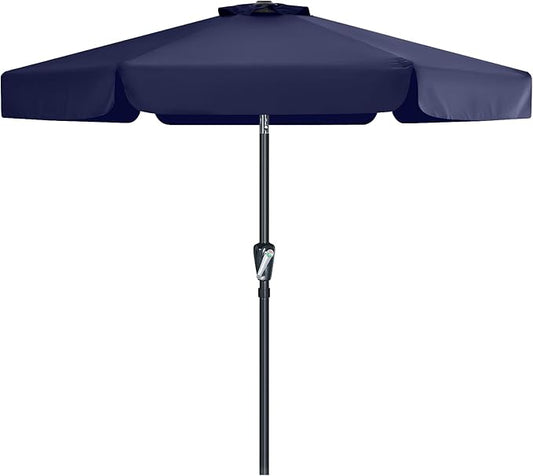 MASTERCANOPY Valance Patio Umbrella for Outdoor Table Market (7.5ft, Navy Blue)