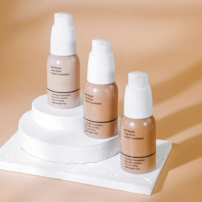2Pcs Matte Liquid Full Coverage Foundation, Flawless Soft of 2)