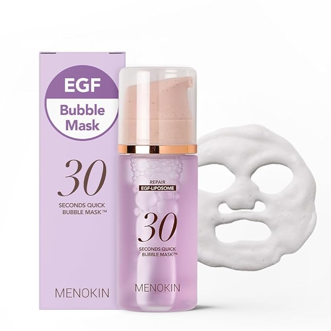 MENOKIN 30 Seconds Quick Bubble Mask [REPAIR] - [EGF Liposome] in Micro-bubbles for Skin Restoration, Hypoallergenic Bubble Capsule for Deep Repair, Korean Skin Care Essential, 70 Uses, 3.21 fl.oz