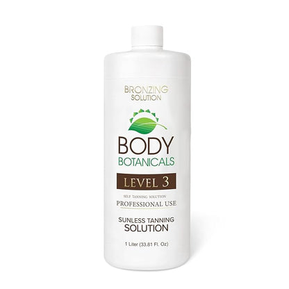 Professional Sunless Tanning Spray Tan Solution, Organic Essential Oils, Airbrush Formula, 33.8 Fl Oz. (Level 3 (12% DHA))
