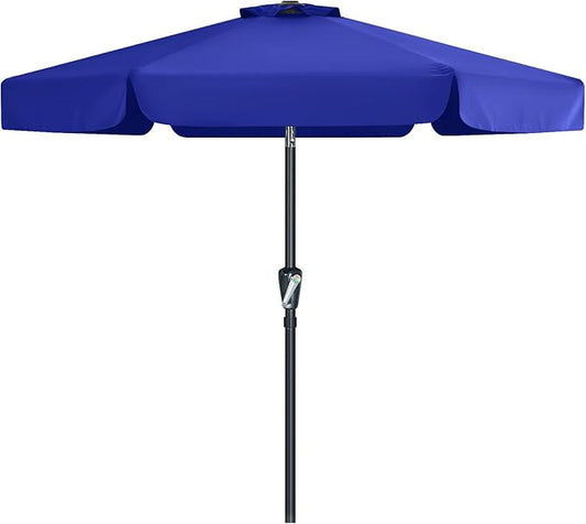MASTERCANOPY Valance Patio Umbrella for Outdoor Table Market (7.5ft, Blue)