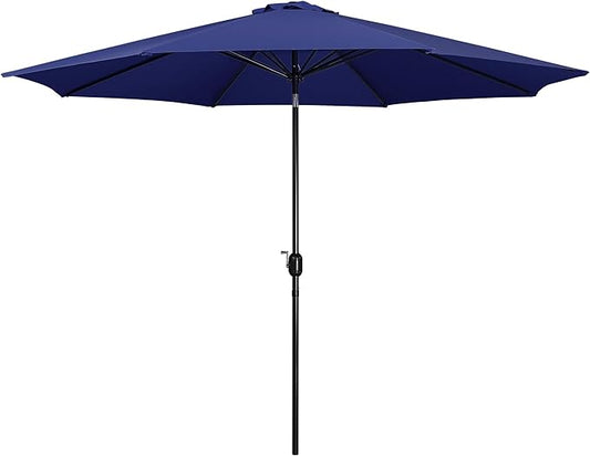 Yaheetech 11FT Patio Umbrella Outdoor Market Table Umbrella with Push Button Tilt & Crank for Garden/Lawn/Deck/Backyard/Pool/Beach, 8 Ribs, Navy Blue