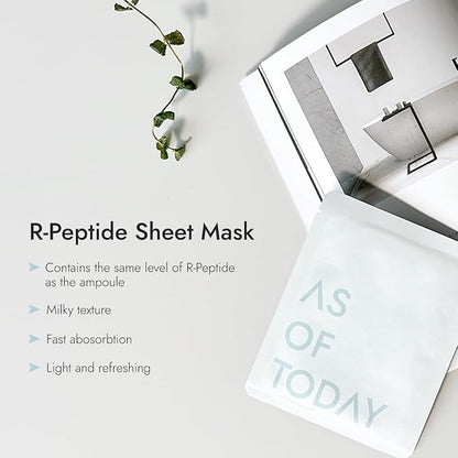 AS OF TODAY Peptide Renewing Facial Mask (5 EA, 28ml) - Hydrating & Rejuvenating with Pure Peptides for Wrinkles, Deep Moisture, Soothing Care, Radiant Glow, Clean Beauty, Cruelty-Free, Made in Korea