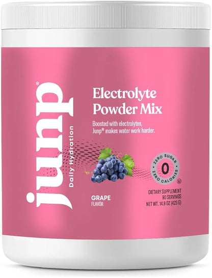 JUNP Electrolytes Powder No Sugar No Carbs – Vine Ripened Grape Keto Electrolyte Drink Mix - Potassium & Salt Hydration Powder Electrolytes Zero Calorie Sugar Free Electrolyte Powder, 90 Servings