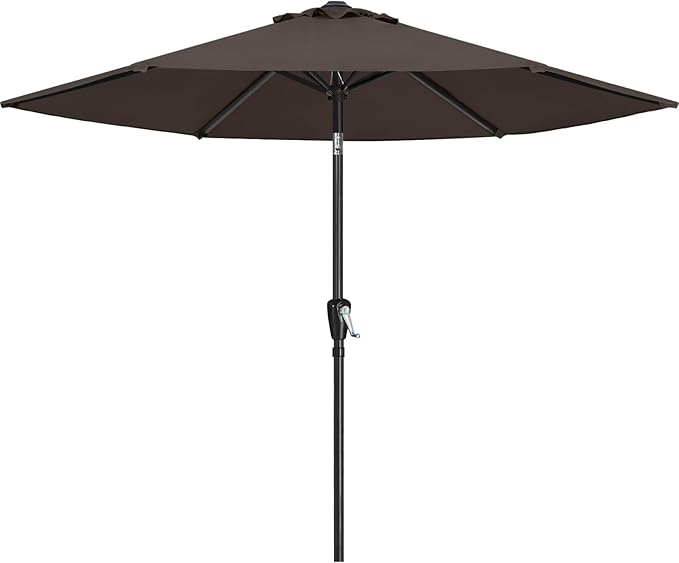 ABCCANOPY 7.5FT OutdoorPatio Umbrella, UV Protection Table Umbrella w/Crank for Easy Set Up, Suitable for Garden, Lawn, Deck & Backyard (Brown)