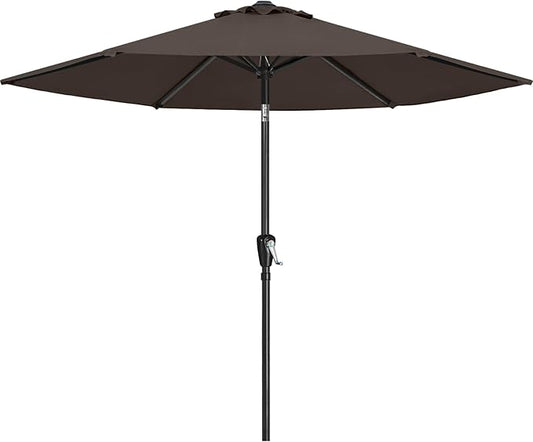 ABCCANOPY 7.5FT OutdoorPatio Umbrella, UV Protection Table Umbrella w/Crank for Easy Set Up, Suitable for Garden, Lawn, Deck & Backyard (Brown)