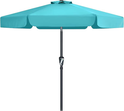 MASTERCANOPY Valance Patio Umbrella for Outdoor Table Market (7.5ft,Turquoise)