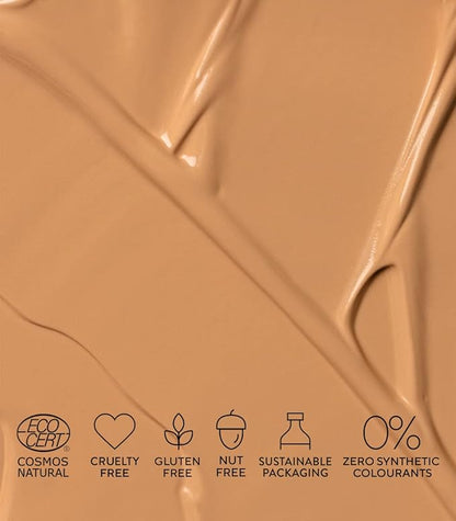 MÁDARA Organic Skincare |SKINONYM Semi-Matte Peptide Foundation, #OLDEN skin's texture. 50 G
