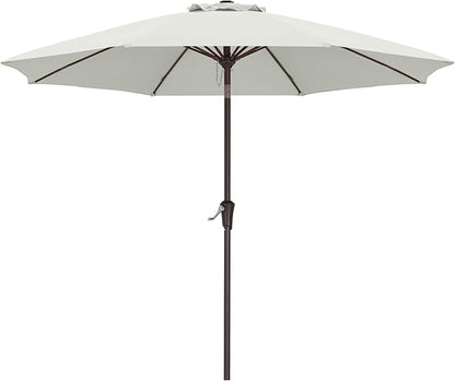 ABCCANOPY 10FT Patio Umbrella, Outdoor Waterproof Table Umbrella with Push Button Tilt and Crank, 8 Ribs UV Protection Pool Umbrella for Garden, Lawn, Deck & Backyard (Light Beige)