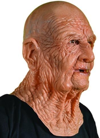 Realistic Old Man Mask Halloween Mask Scary Latex Old Man Grandpa Mask Halloween Wrinkle Face Mask