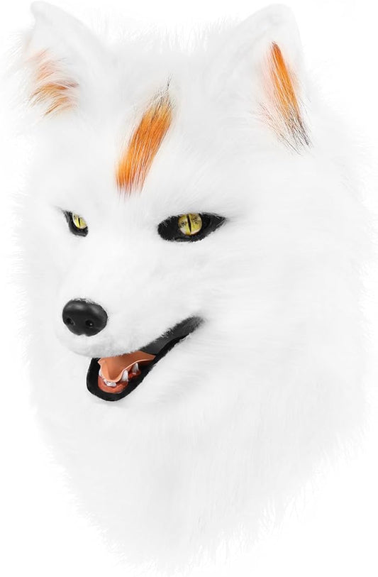 HAOAN Furry Dog Mask Animal Wolf Full Head for Halloween Fancy Dress Party Cosplay Costume Women Men
