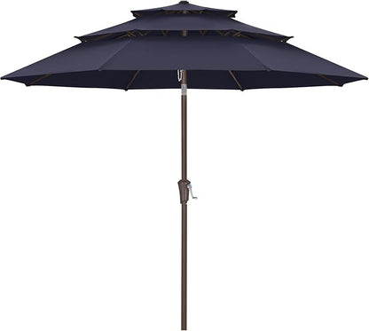 ABCCANOPY Patio Umbrellas 3 Tiers 9FT (Navy Blue)