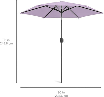 Best Choice Products 7.5ft Heavy-Duty Round Outdoor Market Table Patio Umbrella w/Steel Pole, Push Button Tilt, Easy Crank Lift - Lavender