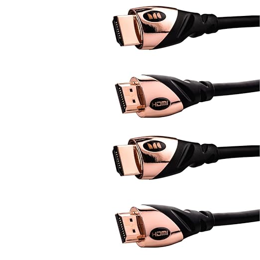 Monster HDMI Electronic Cable 4K Ultra Hd with Ethernet Cord 60/120 Hz Refresh Speed 21Gbps 1080p Video Corrosion Resistant Gold - 6 ft and 8 ft 2 Pack- Bundle