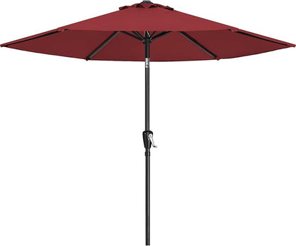 ABCCANOPY 7.5FT OutdoorPatio Umbrella, UV Protection Table Umbrella w/Crank for Easy Set Up, Suitable for Garden, Lawn, Deck & Backyard (Burgundy)