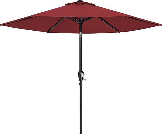 ABCCANOPY 7.5FT OutdoorPatio Umbrella, UV Protection Table Umbrella w/Crank for Easy Set Up, Suitable for Garden, Lawn, Deck & Backyard (Burgundy)