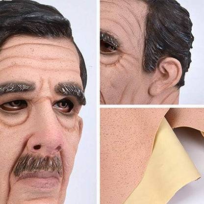 Realistic Old Man Mask Halloween Mask Scary Latex Old Man Grandpa Mask Halloween Wrinkle Face Mask