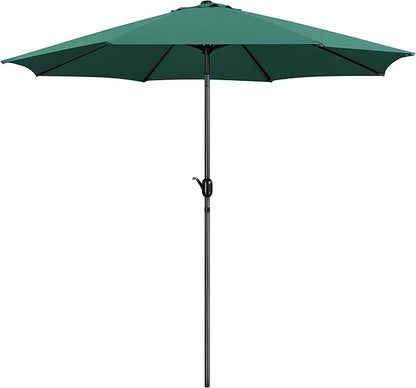 Yaheetech 10FT Patio Umbrella Outdoor Umbrella Patio Yard Market Table Umbrella with Push Button Tilt & Crank for Garden/Beach/Lawn/Deck/Backyard/Pool, 8 Ribs, Dark Green