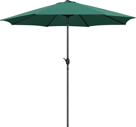 Yaheetech 10FT Patio Umbrella Outdoor Umbrella Patio Yard Market Table Umbrella with Push Button Tilt & Crank for Garden/Beach/Lawn/Deck/Backyard/Pool, 8 Ribs, Dark Green