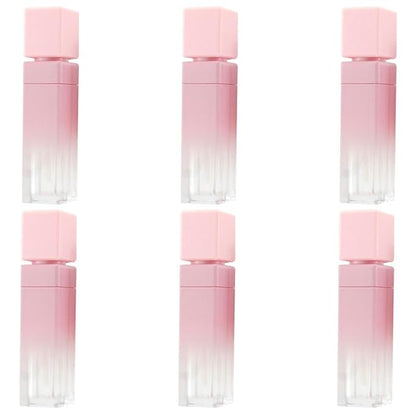 FZBNSRKO 6Pcs Gradient Pink Lip Gloss Tube Vial Empty Refillable Lipstick,Lip Gloss DIY Makeup Lipstick Tube Feminine Products,8ml