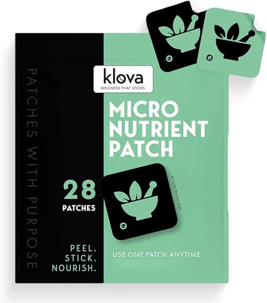 Klova Micronutrient Patches for Energy & Relaxation | Easy-Apply, Time-Release Formula with Herbal Extracts
