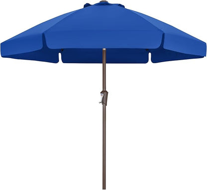 ABCCANOPY Patio Umbrella 7.5ft, Outdoor Table Umbrella with Push Button Tilt and Crank, 6 Ribs Umbrella for Patio Pool Garden Deck (Blue)