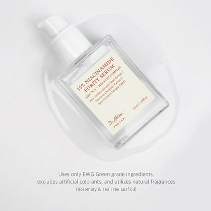 Dr.Althea 15% Niacinamide Purity Serum - 15% Niacinamide included, Overall skintone and texture improvement, Pore care, Serum control with Zinc. Vegan formula, Korean skincare