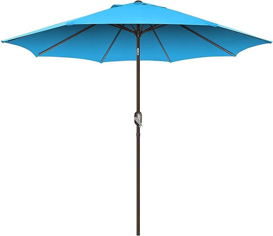 7.5Ft/9Ft Patio Umbrella, UV Protect Pool Umbrella with Heavy Duty Pole,Outdoor Umbrella with Push Botton Tilt & Crank