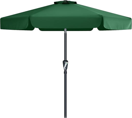 MASTERCANOPY Valance Patio Umbrella for Outdoor Table Market (7.5ft, Forest Green)