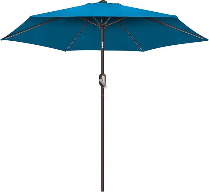 7.5Ft/9Ft Patio Umbrella, UV Protect Pool Umbrella with Heavy Duty Pole,Outdoor Umbrella with Push Botton Tilt & Crank
