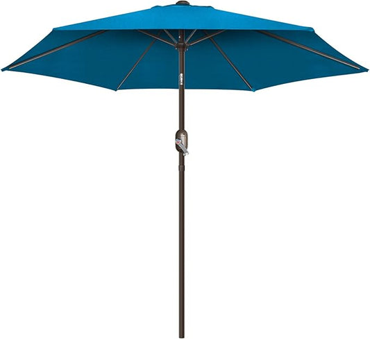 7.5Ft/9Ft Patio Umbrella, UV Protect Pool Umbrella with Heavy Duty Pole,Outdoor Umbrella with Push Botton Tilt & Crank