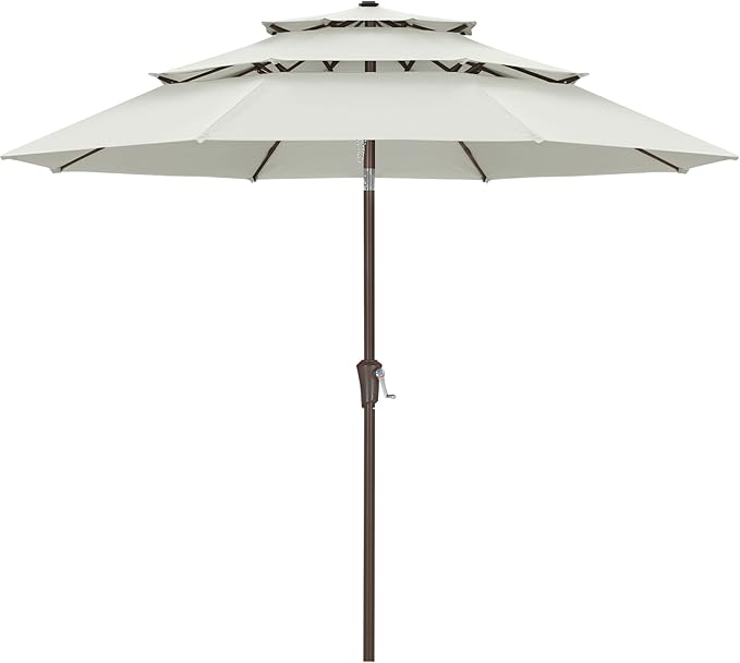 ABCCANOPY Patio Umbrellas 3 Tiers 9FT (Light Beige)