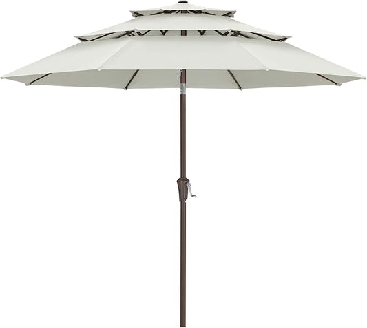 ABCCANOPY Patio Umbrellas 3 Tiers 9FT (Light Beige)