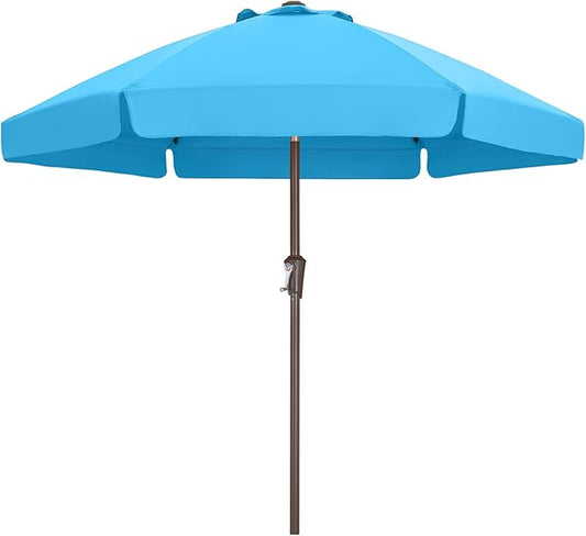 ABCCANOPY 7.5ft Patio Umbrella, Outdoor Table Umbrella with Push Button Tilt and Crank, Market Umbrella for Patio Pool, Garden, Deck (Lake)